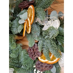 Wianek świąteczny na drzwi Pomarańcze i Iglaki Naturalny Zapach Lasu